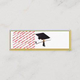 Grad Cap Diploma - Black & Guld Mini Visitkort