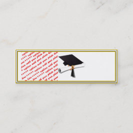 Grad Cap Diploma - Black & Guld Mini Visitkort