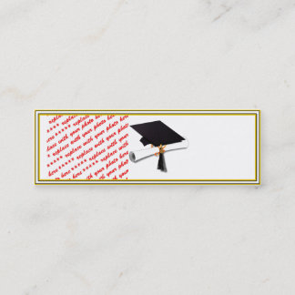 Grad Cap Diploma - Black & Guld Mini Visitkort