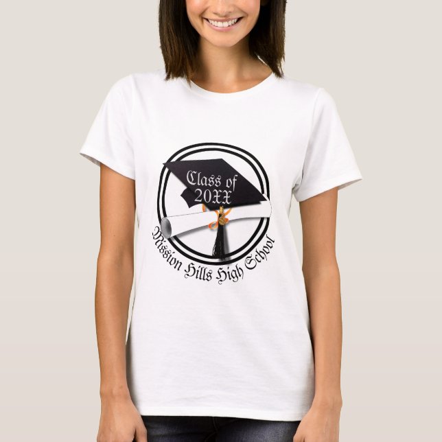 Grad Cap Diploma Studenten T-Shirt (Framsida)
