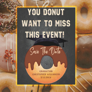 Grad Cap Donut Studenten sparar datumet Vykort
