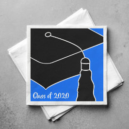 Grad Cap-klass År blått och svart Pappersservett