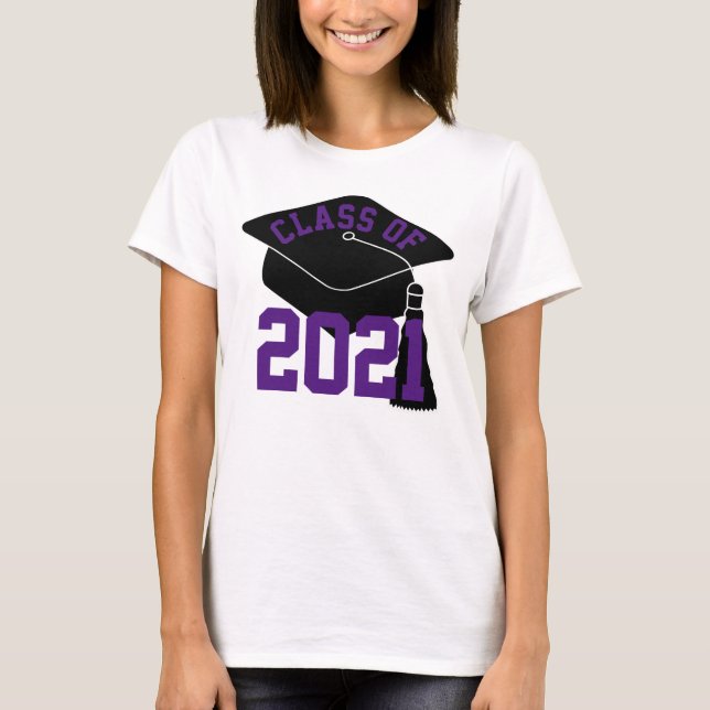 Grad Cap Lila Class of 2024 T Shirt (Framsida)
