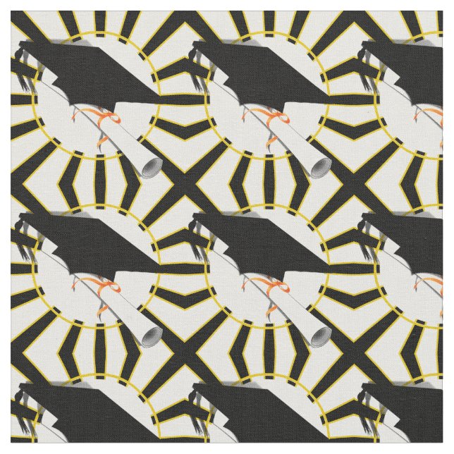 Grad Cap med School Färg Tyg (Närbild)