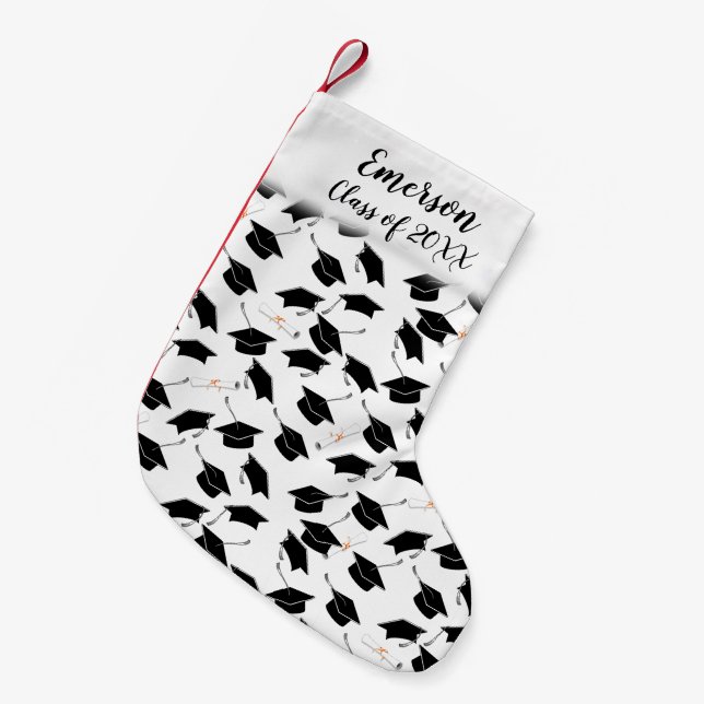 Grad Cap och Diploma Studenten Liten Julstrumpa (Framsidan (Hängande))