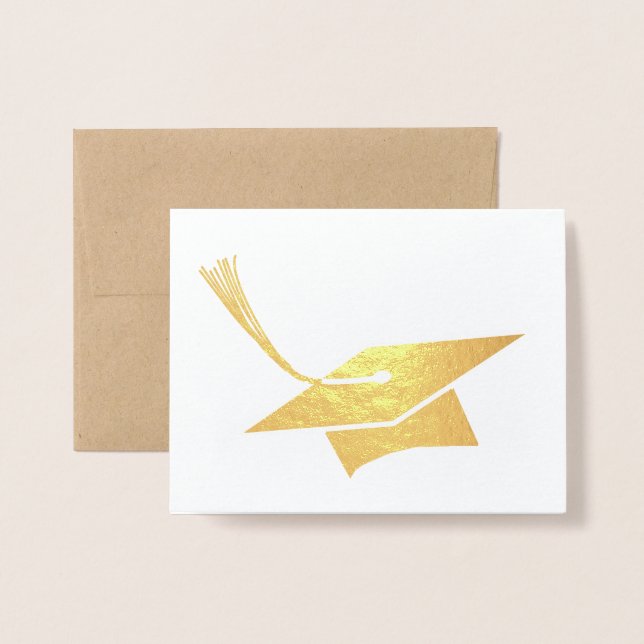 Grad Cap Studenten, temat Foil Card Folierat Kort (Framsida med kuvert)
