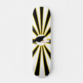 Grad Cap Tilt w/ School Färg Black och Guld Mini Skateboard Bräda 18,7 Cm