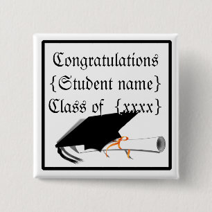 Grad Cap Tilt w/School Färg Knapp