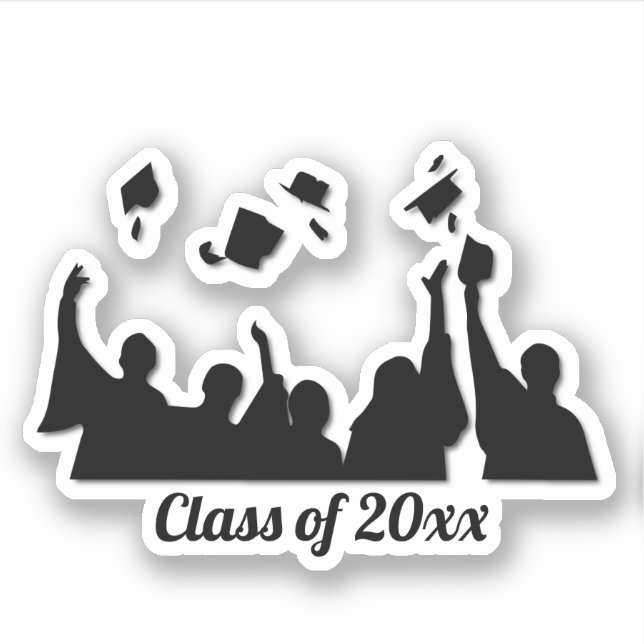 Grad Cap Toss Studenten Klistermärken (Framsida)
