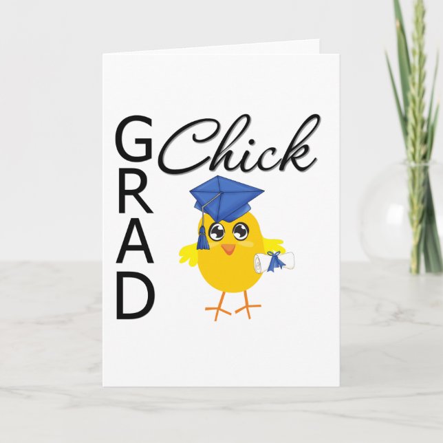 Grad-Chick (blått tak) Kort (Framsida)