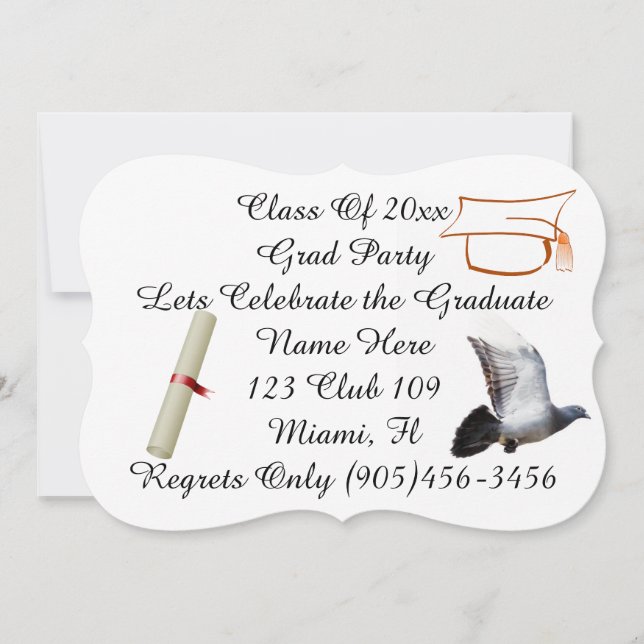Grad Class Finare Doves Peace Personalize Namn Inbjudningar (Framsida)