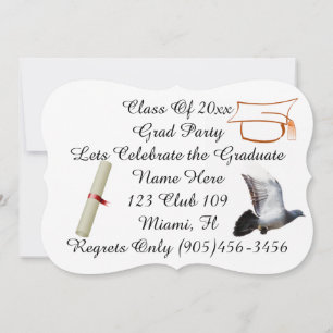 Grad Class Finare Doves Peace Personalize Namn Inbjudningar