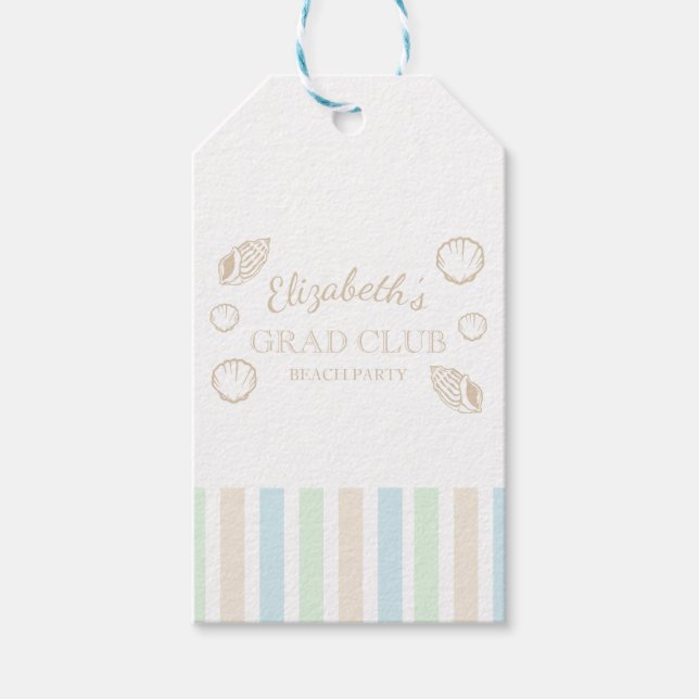Grad Club Beach Party Presentetikett (Framsidan)