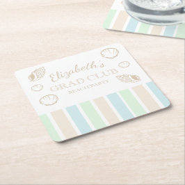 Grad Club Beach Party Underlägg Papper Kvadrat