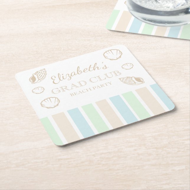 Grad Club Beach Party Underlägg Papper Kvadrat (Vinklad)