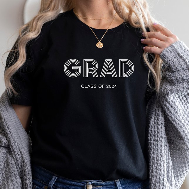 Grad | Coola Disco Stil Text för Student T Shirt (Skapare uppladdad)