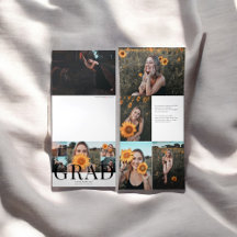 Grad Elegant Photo Tri-Fold-meddelande