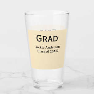 Grad fet bokstav namn klass av 20XX gul pastell Glaskopp