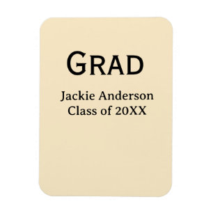 Grad fet bokstav namn klass av 20XX gul pastell Magnet
