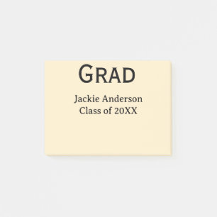 Grad fet bokstav namn klass av 20XX gul pastell Post-it Block