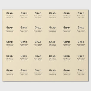 Grad fet bokstav namn klass av 20XX gul pastell Presentpapper