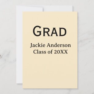 Grad fet namnklass 20XX gul pastell  Inbjudningar