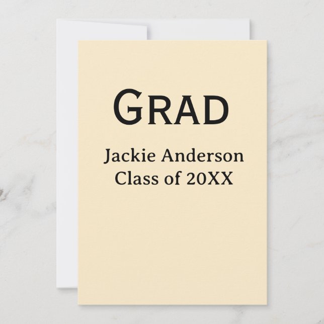 Grad fet namnklass 20XX gul pastell  Inbjudningar (Framsida)