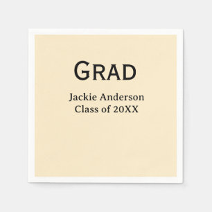 Grad fet stil namn klass av 20XX gul pastell Pappersservett