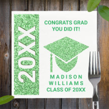 Grad Glam Grönt Cap Typography Simple Party