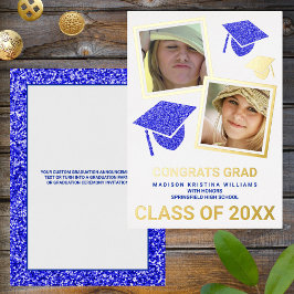 Grad Glam Navy Cap Photo Collage Student