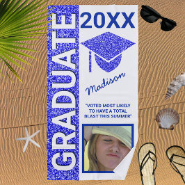 Grad Glam Navy Cap Summer Photo Typography