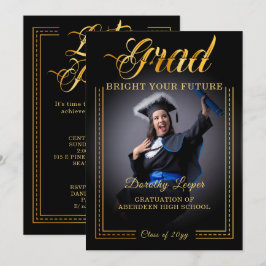 Grad. Golden Touch Öka din framtid Inbjudningar