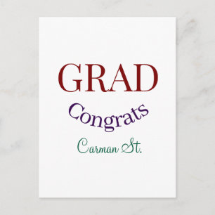 grad grattis lila lila fet år 20XX examen Vykort