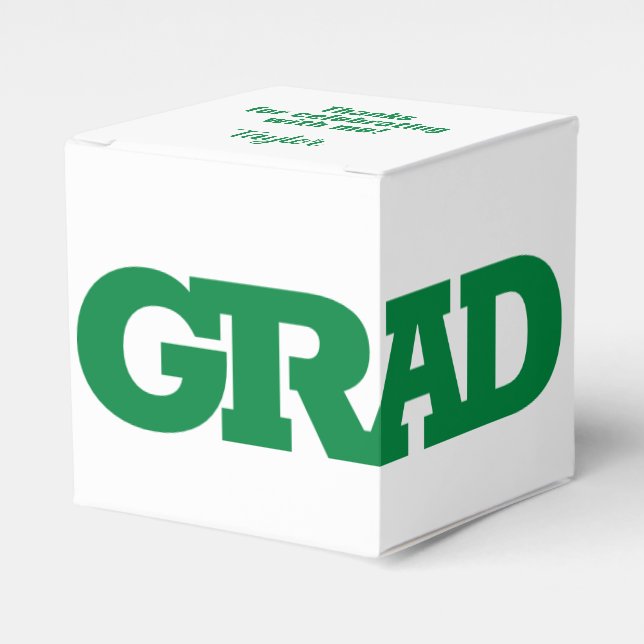 GRAD-Grönt och vit Studentfest Presentaskar (Framsidan Sidan)