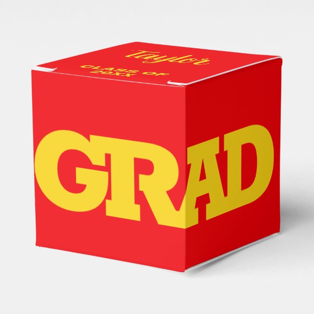 GRAD-Gult och röd Studentfest Presentaskar (Framsidan Sidan)