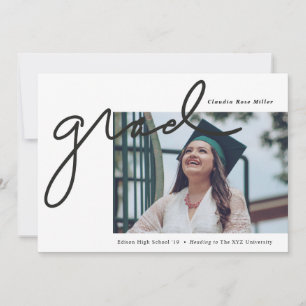 Grad Handskriftlig i Black Modern Photo Studenten Meddelande