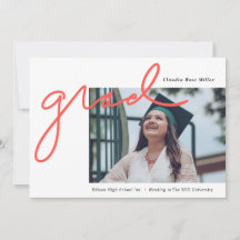 Grad Handskriftlig i Coral Modern Photo Studenten
