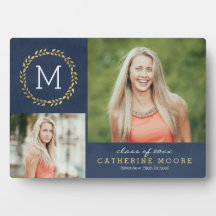 Grad Initial EDITABLE FÄRG Studenten Plaque