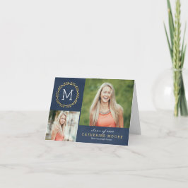 Grad Initial EDITABLE FÄRG Studenten Tack