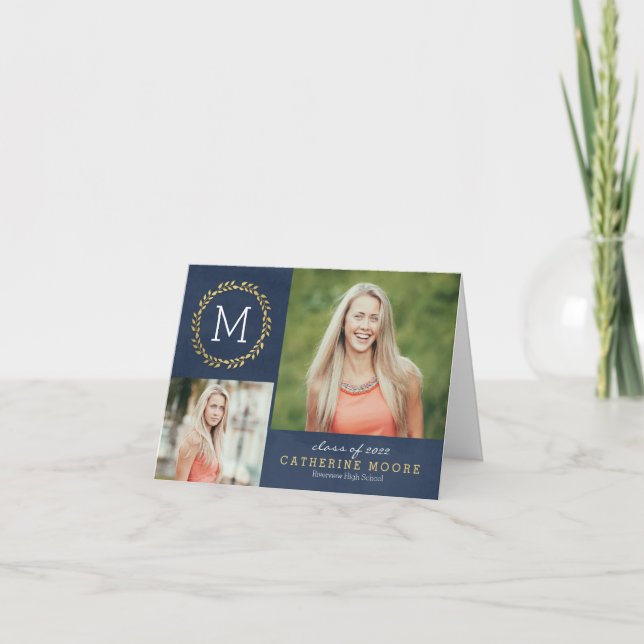 Grad Initial EDITABLE FÄRG Studenten Tack (Framsida)