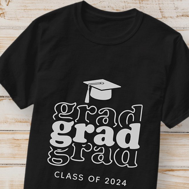 Grad-klass för 20XX Black & White Modern Studenten T Shirt (Skapare uppladdad)
