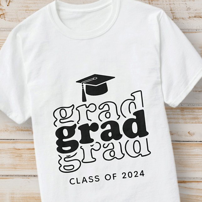 Grad-klass för 20XX Black & White Modern Studenten T Shirt (Skapare uppladdad)