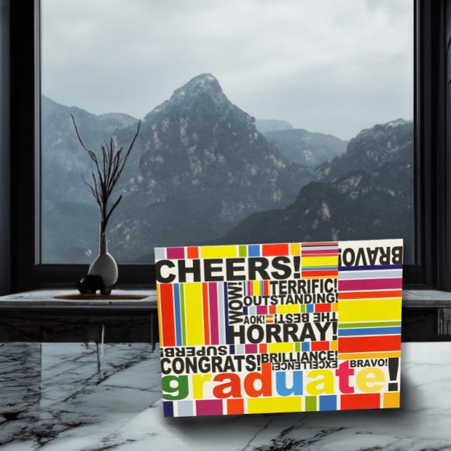 Grad-kort för student Studenten Grattis Kort (This Graduate card add color to any environment! Send your good wishes with is card.)