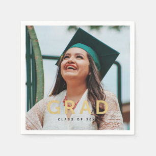 Grad Modern Guld Personlig Photo Studenten Pappersservett