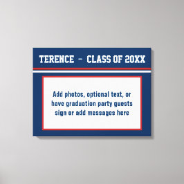 Grad Party Guest Namnteckning minnesnämnd Canvastryck