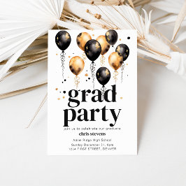 Grad Party Inbjudan-mall med bubblor Inbjudningar