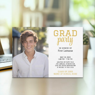 Grad Party med Lodrät Photo Classic Studenten Inbjudningar