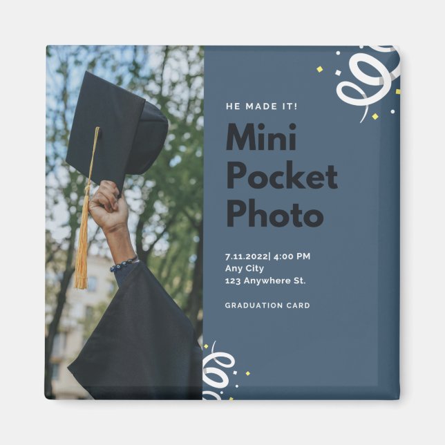 Grad Party Mini Pocket Photo Insert 2022 Magnet (Framsidan)
