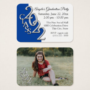 Grad Party Mini Pocket Photo Insert Card 2022 Visitkort