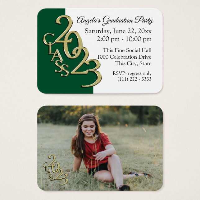 Grad Party Mini Pocket Photo Insert Card 2023 Visitkort (Framsida & baksida)